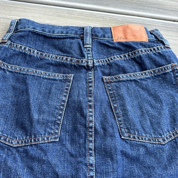 JCrew denim skirt, pencil, slit in front, midi, dark wash, size 24 - Picture 7 of 9